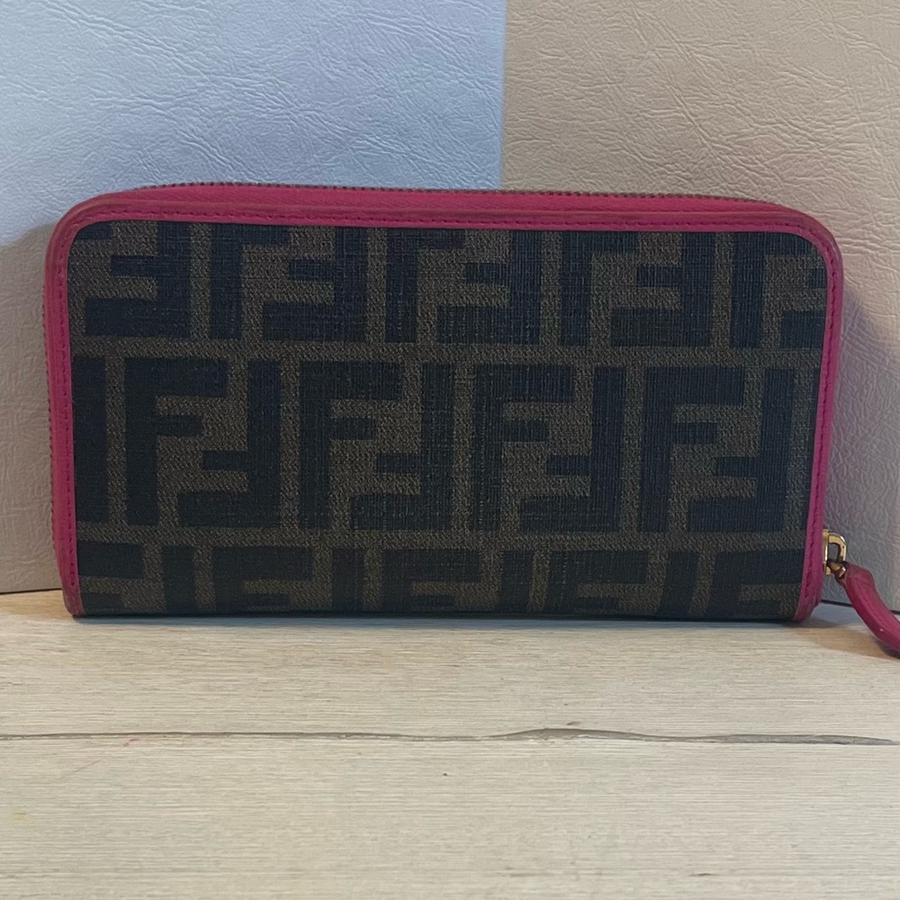 Fendi Zucca Pink Monogram Zip Around Wallet - Picture 3 of 5